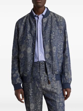 Etro Bomber con stampa paisley - Blu