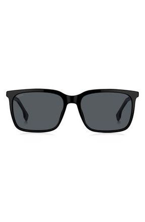 BOSS 57mm Rectangular Sunglasses in Black/Grey at Nordstrom Rack