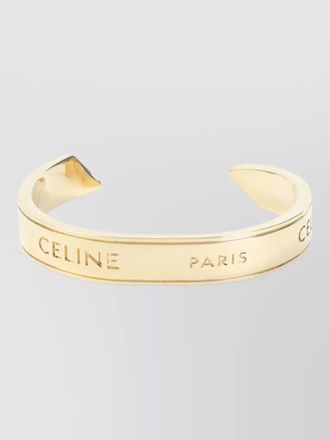 Celine small knotted brass open cuff bracelet