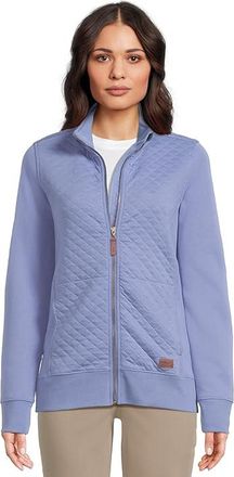 L.L.Bean Quilted Full Zip Sweatshirt Womens Clothing Larkspur : LG, Polyester/Cotton