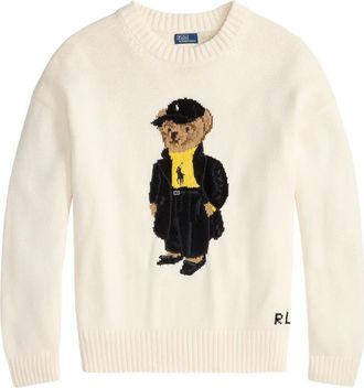 Polo Ralph Lauren Polo Bear-embroidered crew-neck sweater - White