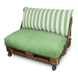 Happers Happers - Coj&iacute;n Para Palets Toldotex Verde Set: Asiento 120x80x20 (liso) + Respaldo 120x45x25 (rayado) Verde