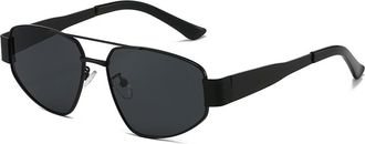 Generic Metal Men Driving Sunglasses Outdoor Commuter Women Vacation Sun Glasses(Black)