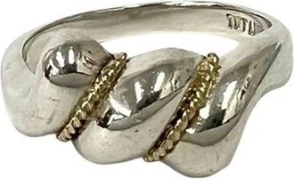 Tiffany & Co. Gold Silver Yellow Gold (18K) Silver 925 Band Ring (Pre-Owned)