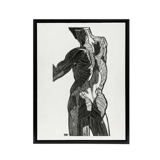 Artery8 Anatomical study of gluteal muscles Stolk Framed Canvas Wall Art Print in White | Size: W24 x H32