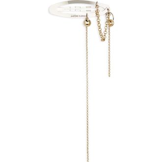 Justine Clenquet Rachel Chain Hair Clip in Palladium at Nordstrom
