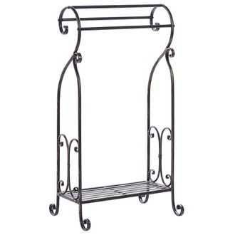 Beliani Toallero De Metal Negro 49 X 91 Cm Independiente Estante Ba&ntilde;o Vintage Linares