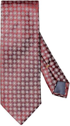 Eton Floral Jacquard Silk Tie in Medium Red at Nordstrom