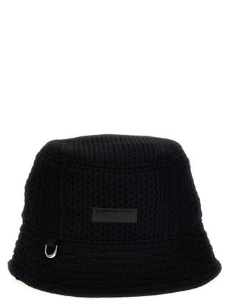 Jacquemus Black Textured Bucket Hat