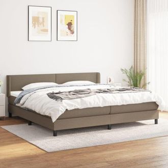 vidaXL Vidaxl - Cama Box Spring Con Colch&oacute;n Tela Gris Taupe 200x200 Cm