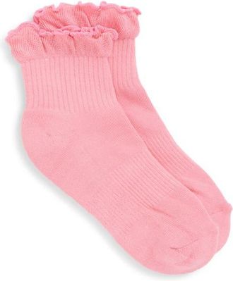 Stems Ruffle Cotton Blend Quarter Socks in Petal Pink at Nordstrom