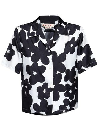 Marni Blouse met bloemenprint - Zwart