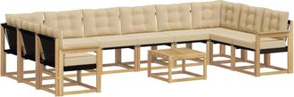 vidaXL Conjunto De Sof&aacute;s De Exterior 11 Uds. Y Beige Vidaxl