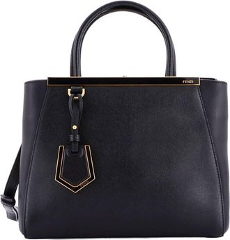 Fendi Fendi Black Leather 2Jours Bag Petite (Authentic Pre-Loved)