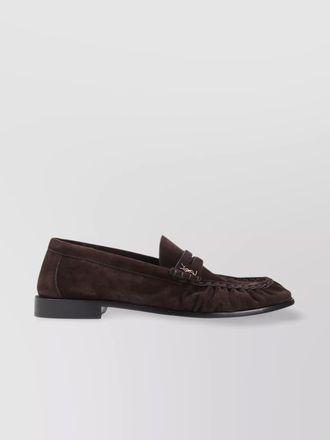 Saint Laurent almond toe loafers penny strap