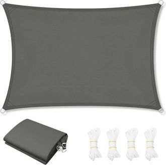 Woltu Woltu - Lona Impermeable Multiusos Para Exterior 2x4m Lona Con Ojales De 200 G/m&sup2; Gris Oscuro