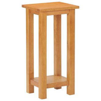 vidaXL Vidaxl - Mesa Auxiliar De Madera Maciza De Roble 27x24x55 Cm