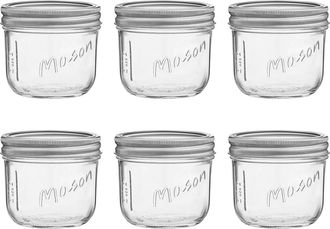 OEM Tarros Mason Cl&aacute;sicos Con Tapas Herm&eacute;ticas, Etiquetas Y Graduaciones - 473 Ml (16 Oz) - [juego De 6] Tarros De Vidrio Herm&eacute;ticos Para Conservas