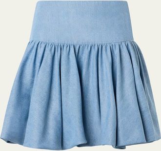 Akris Denim Balloon Mini Skirt