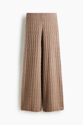 H&M Hose in Zopfstrick - Dunkelbeige
