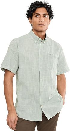Barbour Fleming Linen Blend Regular Short Sleeve Shirt Mens Clothing Loden Green : 2XL, Cotton/Linen