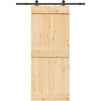 vidaXL Vidaxl - Puerta Corredera Con Herrajes Madera Maciza De Pino 85x210 Cm