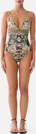 Camilla High Tri One Piece W Front Trim in Palace Zoology at Nordstrom, Size X-Large