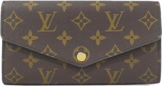Louis Vuitton Brown Coated Canvas Long Wallet (Bi-Fold) (Pre-Owned)