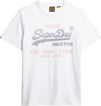 Superdry VL Heritage Relaxed Tee - Heren - T-shirts - Wit - S - Katoen - Tops