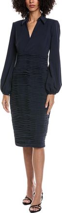 Badgley Mischka Ruched Midi Dress