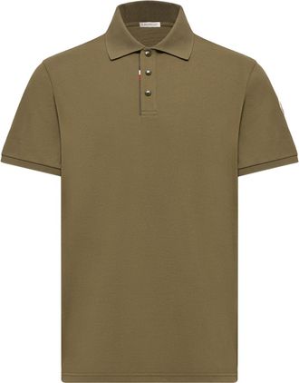 Moncler Moncler Logo Cotton Piquet Polo Shirt, Men, Green, Size: 3xl