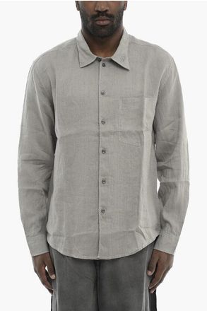 Diesel Solid Linen Shirt S-EMIL With Chest Pocket size 46