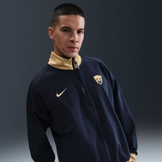 Nike Pumas UNAM Academy Pro Nike Mens Dri-FIT Soccer Anthem Jacket in Blue | HJ6375-451
