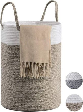 OEM Cesto De Ropa Sucia, Cesta Para La Ropa, Cesta De Almacenamiento, Cesto Para Ropa Sucia, Cuerda De Algod&oacute;n Marr&oacute;n, 38 Cm (di&aacute;metro) X 50 Cm (altura)