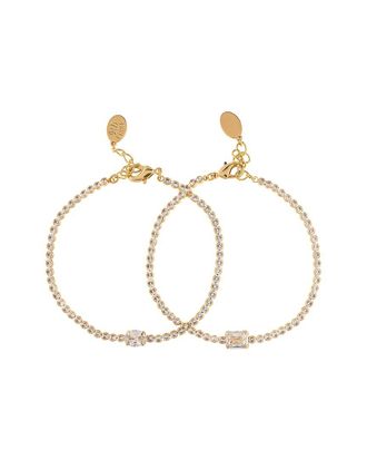 Rivka Friedman 18K Plated Cz Stackable Bracelet