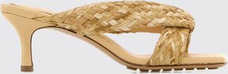 Bottega Veneta Mules Riva in rafia intrecciata e pelle