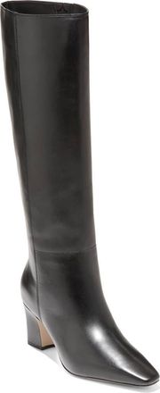 Cole Haan Blanche Snip Toe Knee High Boots in Black Leather at Nordstrom, Size 10.5