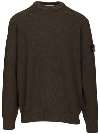 Stone Island Relaxed Fit Crew Neck Sweater with Ribbed Details