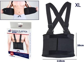 Trade Shop Trade Shop - Banda Postural Atr&aacute;s Soporte Ajustable Para Desgarrar Tutor Lumbar Negro Tg.xl