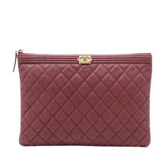 Chanel Pre-owned Clutches, female, Red, Size: ONE SIZE Pre-owned The Boy O Case