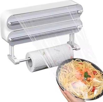 OEM Soporte Rollo, Cortador Papel Aluminio, Soporte Rollo Soporte Papel Aluminio 1, Soporte Film Transparente, Dispensador Papel Aluminio, Blanco