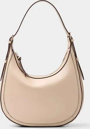 Simons Womens Solid faux-leather rounded hobo bag