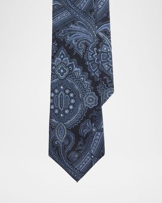 Ralph Lauren Purple Label Men & apos;s Paisley Silk Twill Tie
