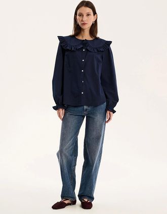 Omnes Womens Sunday Shirt in Navy - Size: 14