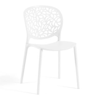Siediti Fuori e Dentro Set de 4 sillas de jard&iacute;n apilables en resina blancas