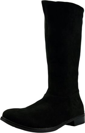 Generic Womens Mid Calf Boots, Black Faux Suede, Casual Comfort Walking Shoes with Side Zip (Black, One Size, UK Footwear Size System, Adult, Women, Numeric, 