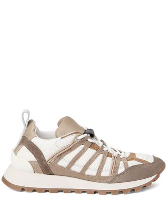 Brunello Cucinelli Monili-detail sneakers - women - Leather - 40 - Grey