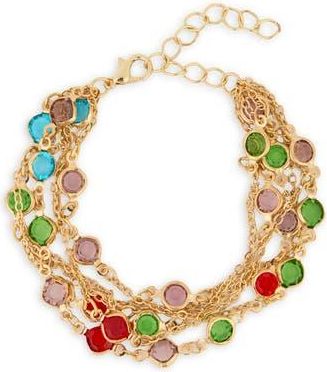 Saachi Crystal Layered Chain Bracelet in Multi at Nordstrom Rack