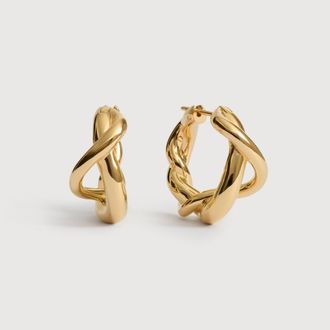 Monica Vinader Gold Ochre Medium Hoop Earrings