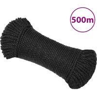 OEM Cuerda De Trabajo Negra, 6 Mm, 500 M, Polipropileno - Crezuo